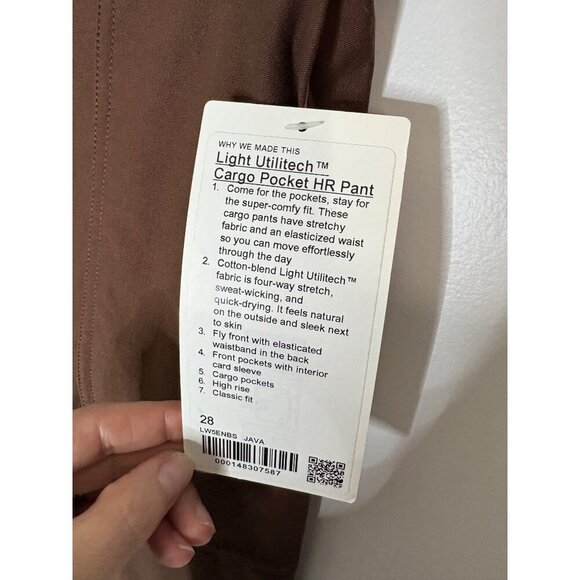 NWT Lululemon Light Utilitech Cargo Pocket High-Rise Pant Java-sz 28 - Picture 3 of 10
